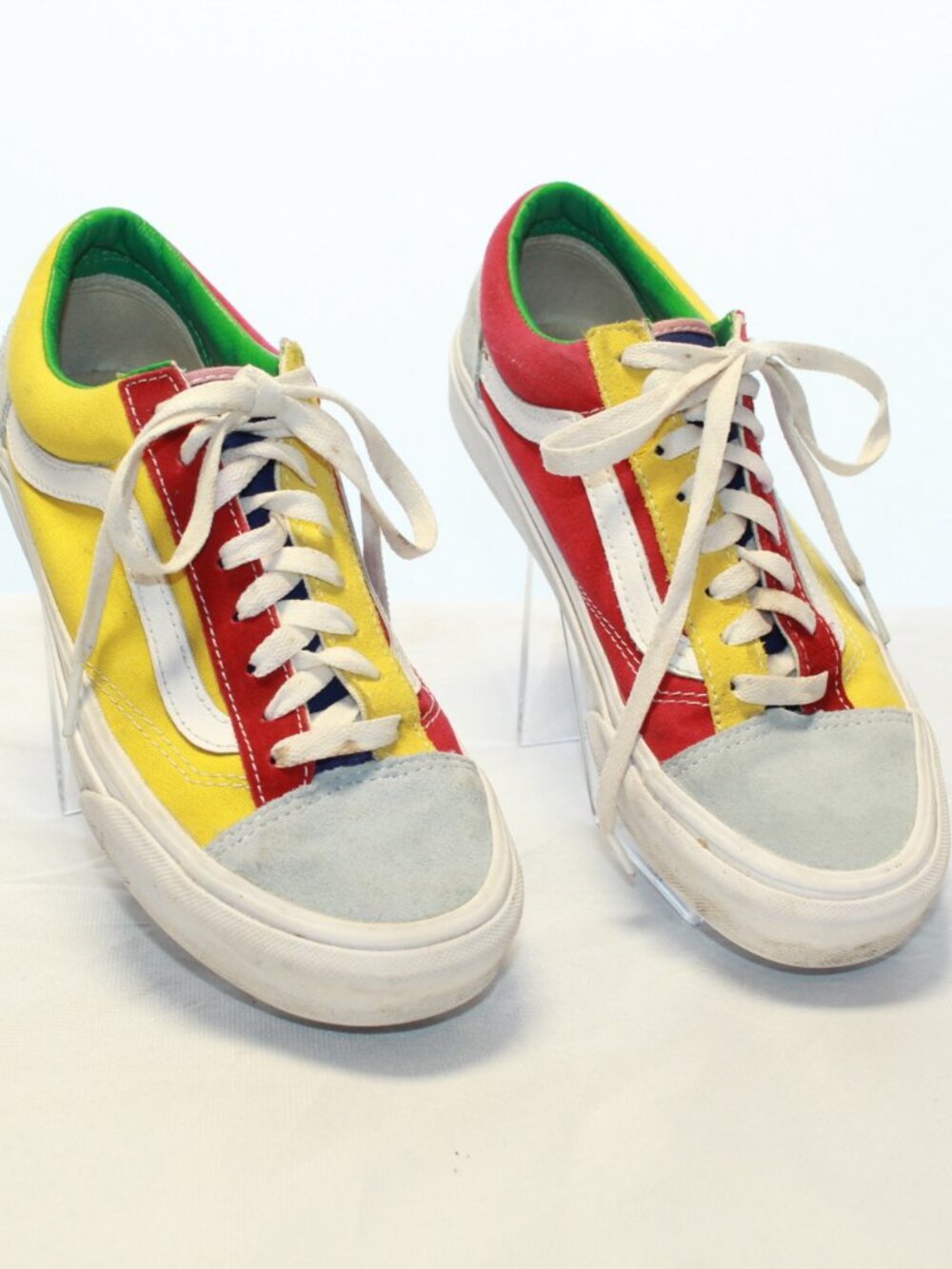 Vans Unisex Size W8 M6.5 Sunshine Colorblock Yellow Red Blue Style 36 Sneakers